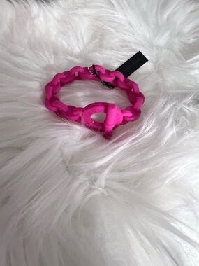 Marc Jacobs Bright Pink Resin Chain Bracelet